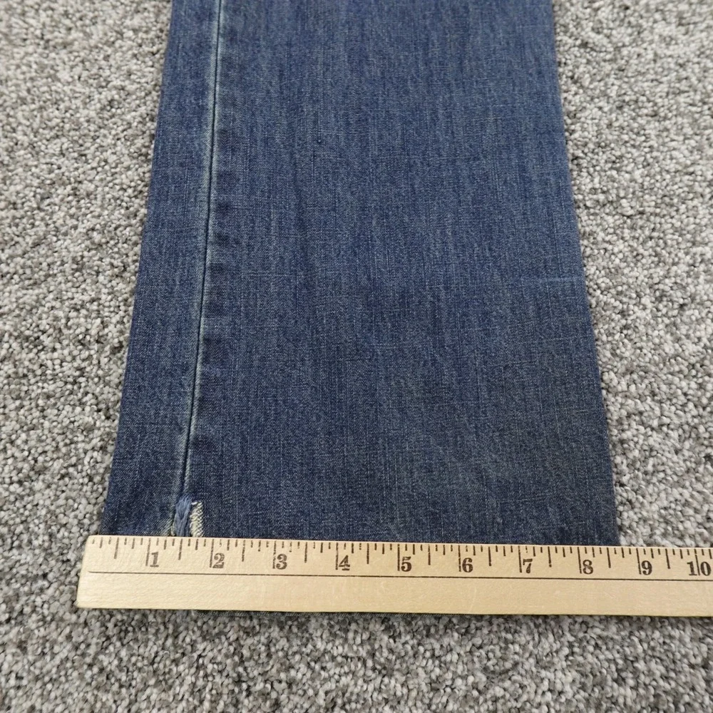 Express Jeans Mens 30X32 Dark Blue Denim Pants Patchwork Boot Button Fly Western